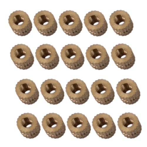 CIRCLE- Us Stock 50X M3 L5Mm Od5.3Mm Brass Cylinder Knurled Threaded Insert Embedded Nut