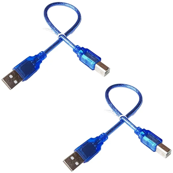 CIRCLE- Usb 2.0 A To B Data Transfer Cable, 30 Cm (1 Ft), 2-Pack Short 1 Feet (30Cm)