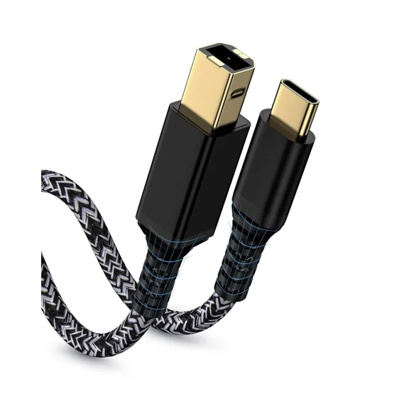 CIRCLE- Usb C Printer Cable 6Feet, Type B 2.0 To C Scanner 6Ft, Black