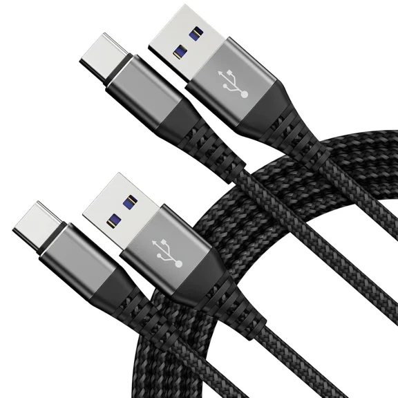 CIRCLE- Usb Cord Type C,Usb C Cable, 2-Pack 3Ft A To C Charger Fast Gray