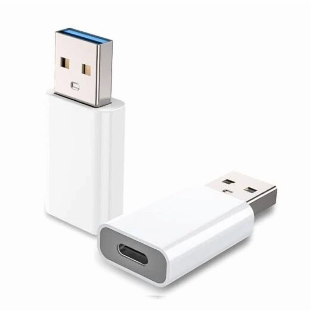 CIRCLE- Usb To Usb C Adapter, Usb C Female To Usb Male Adapter Compatible 2 Pack White