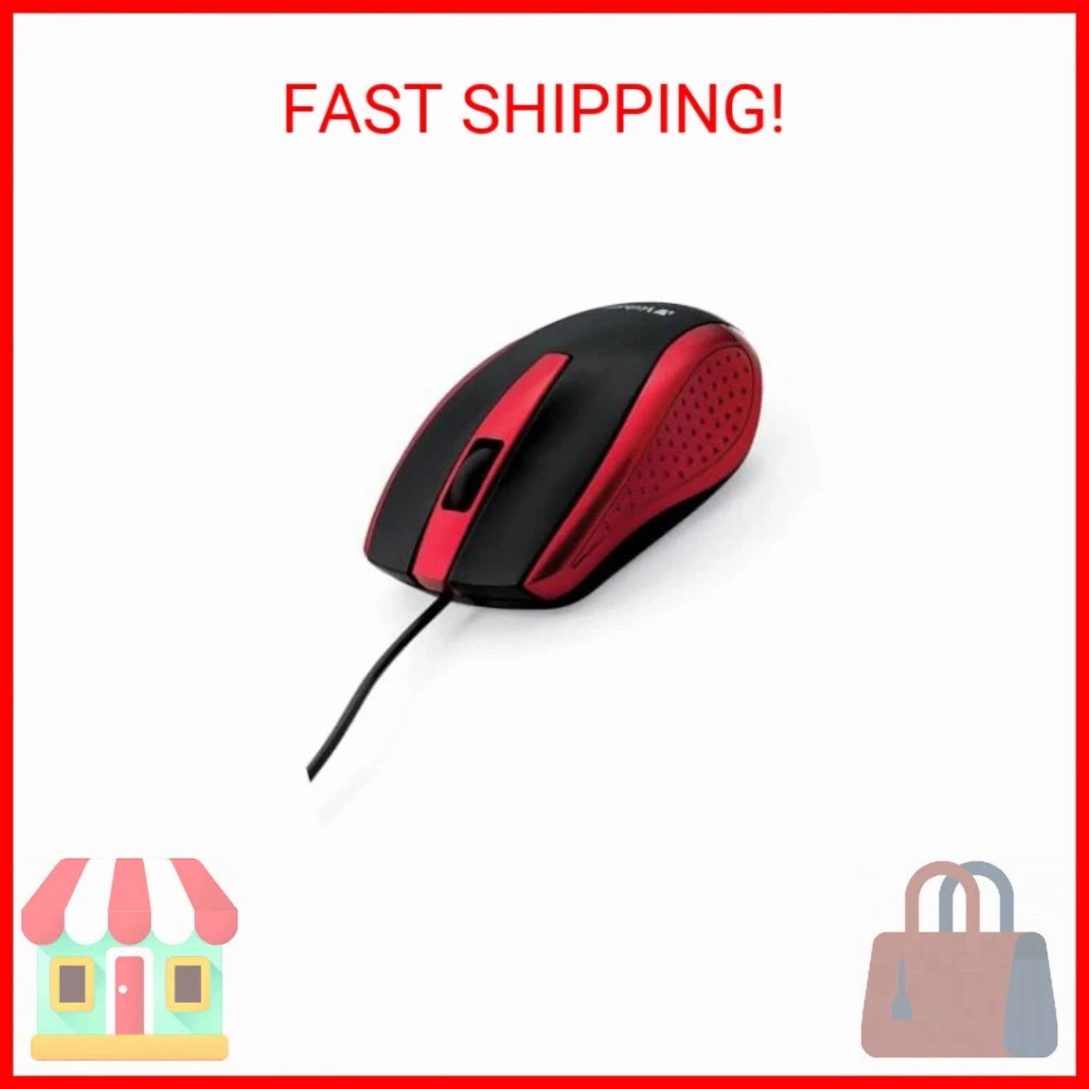 CIRCLE- Verbatim Wired Usb Computer Mouse - Corded Usb Mouse For Laptops And Pcs - Right
