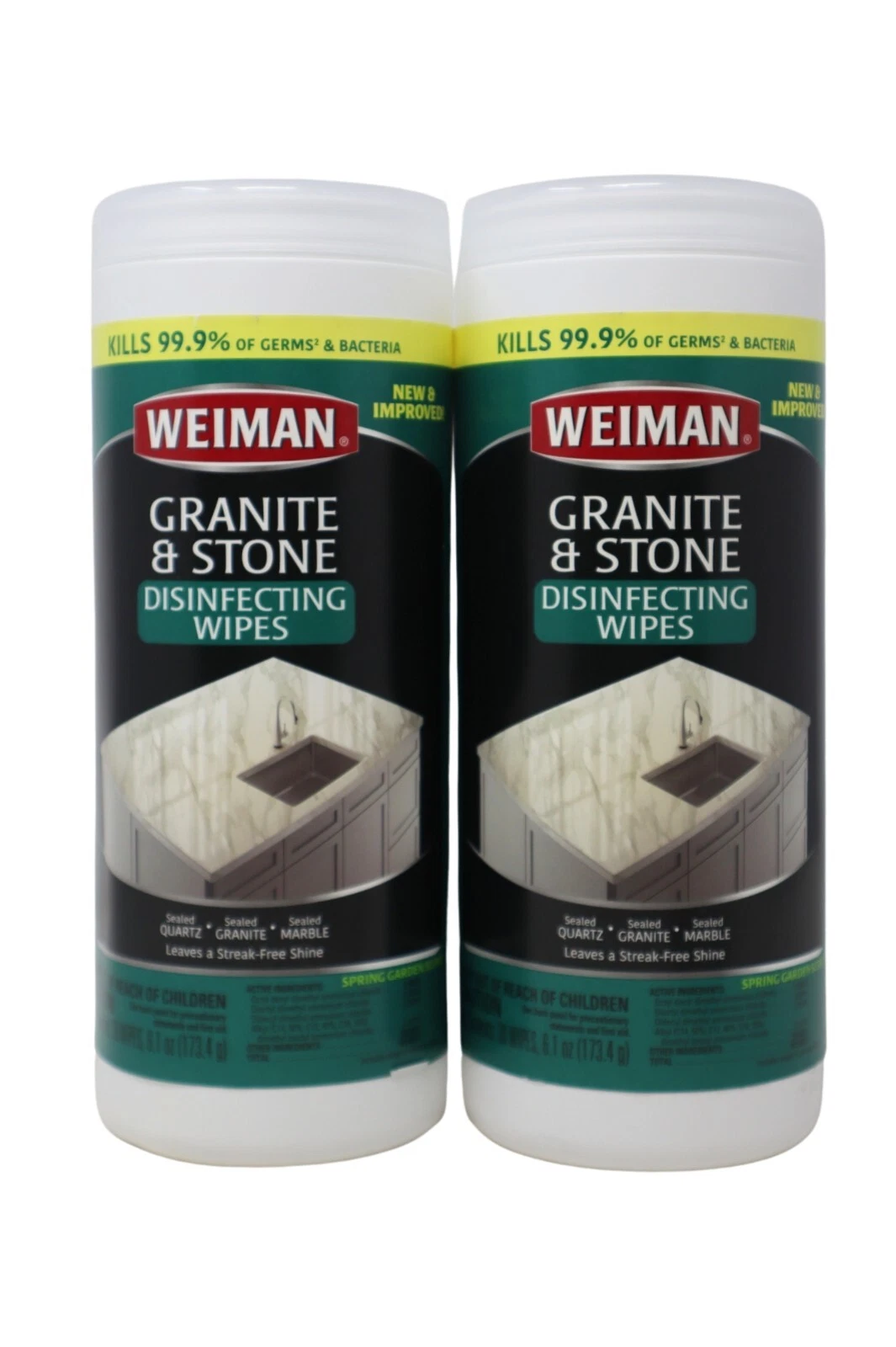 CIRCLE- Weiman Granite & Stone Cleaner - Disinfecting Wipes, 30 Wipes ( 2-Pack )
