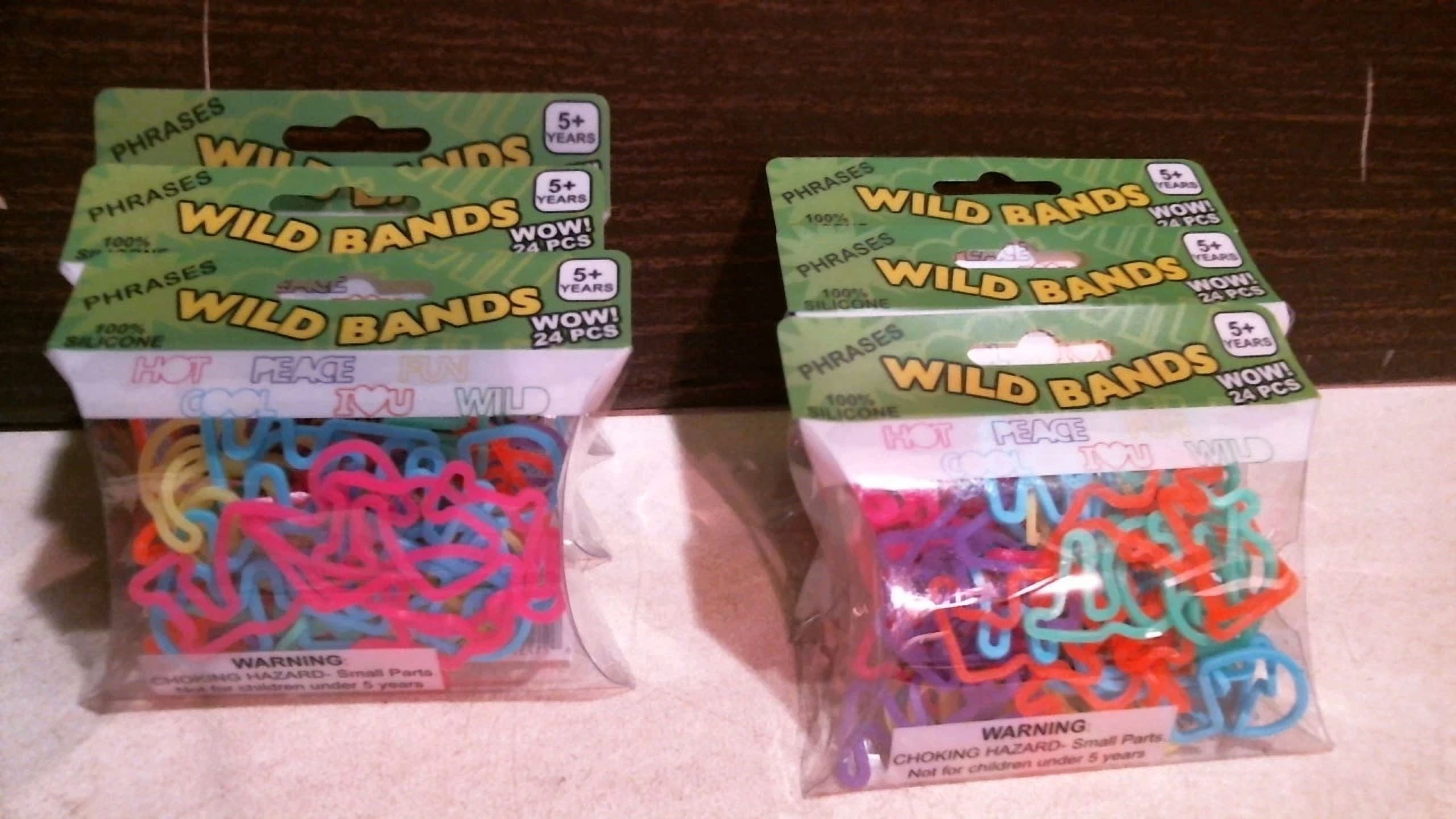 CIRCLE- Wild Bands 20010 Phrases Themed Rubber Bands, 6 Packs Per Order Free Shipping