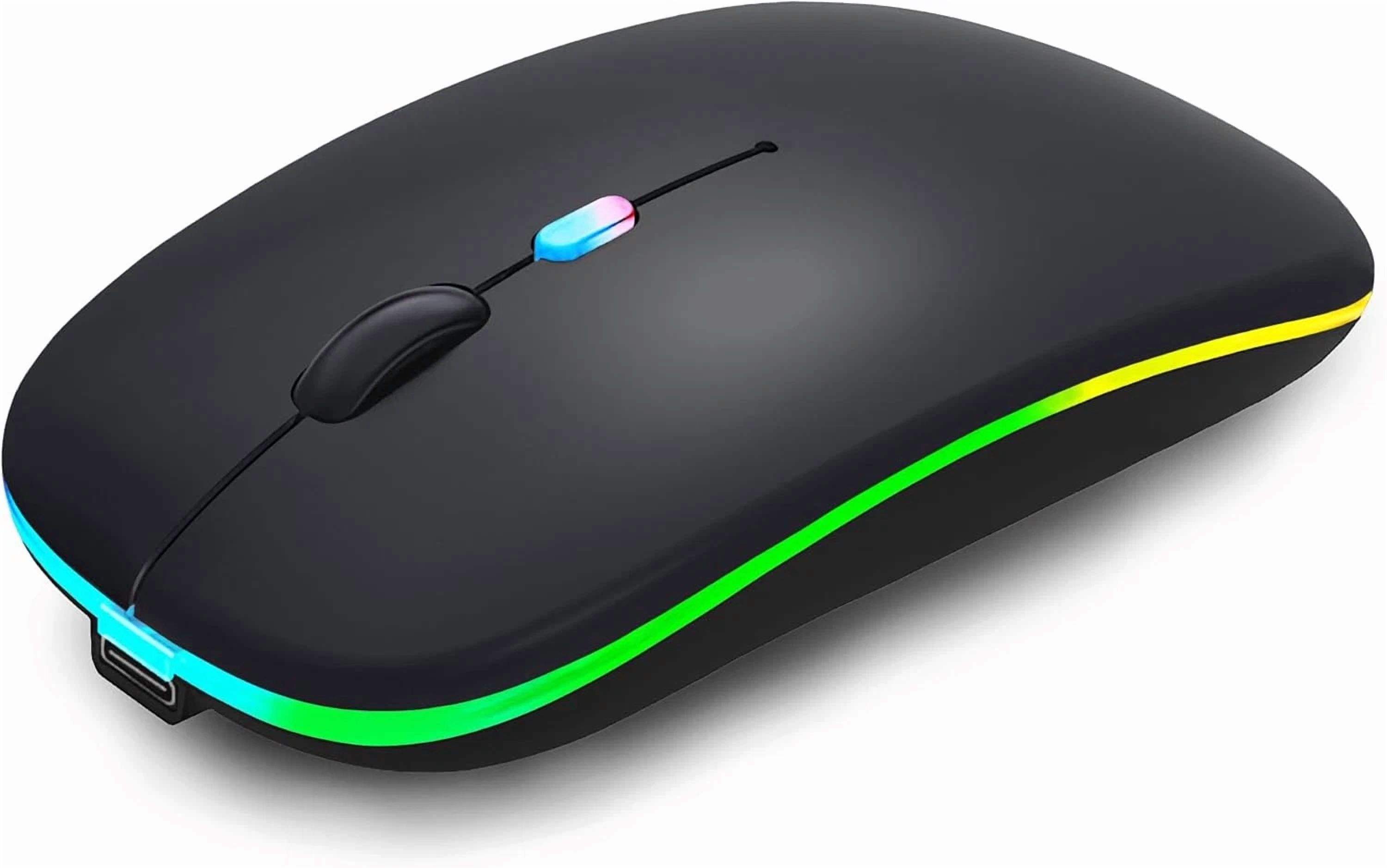 CIRCLE- Wireless Bluetooth Mouse Rechargeable Laptop Mice With Led Lights Silent Slim Us