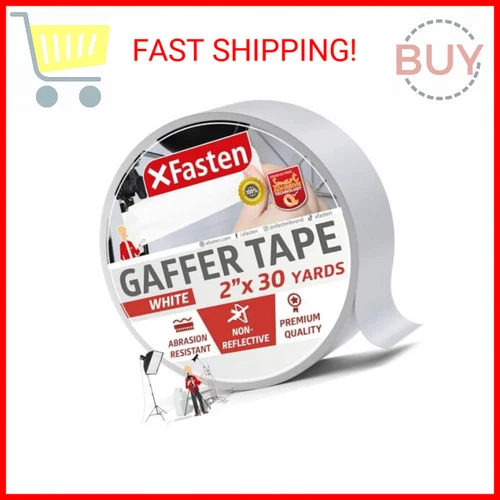 CIRCLE- Xfasten White Gaffers Tape 2 Inch X 30 Yards Residue-Free White Gaffer Tape 2 In