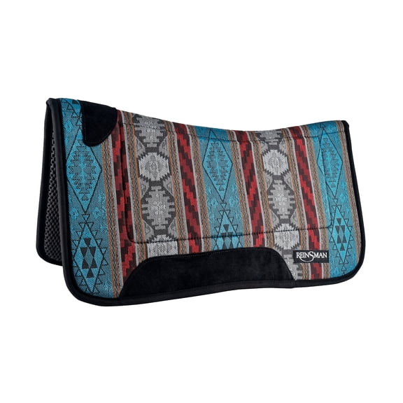 CIRCLE Y Square Diablo Teal Contour Trail Pad with Non-Slip Tacky Too Bottom (24609T)