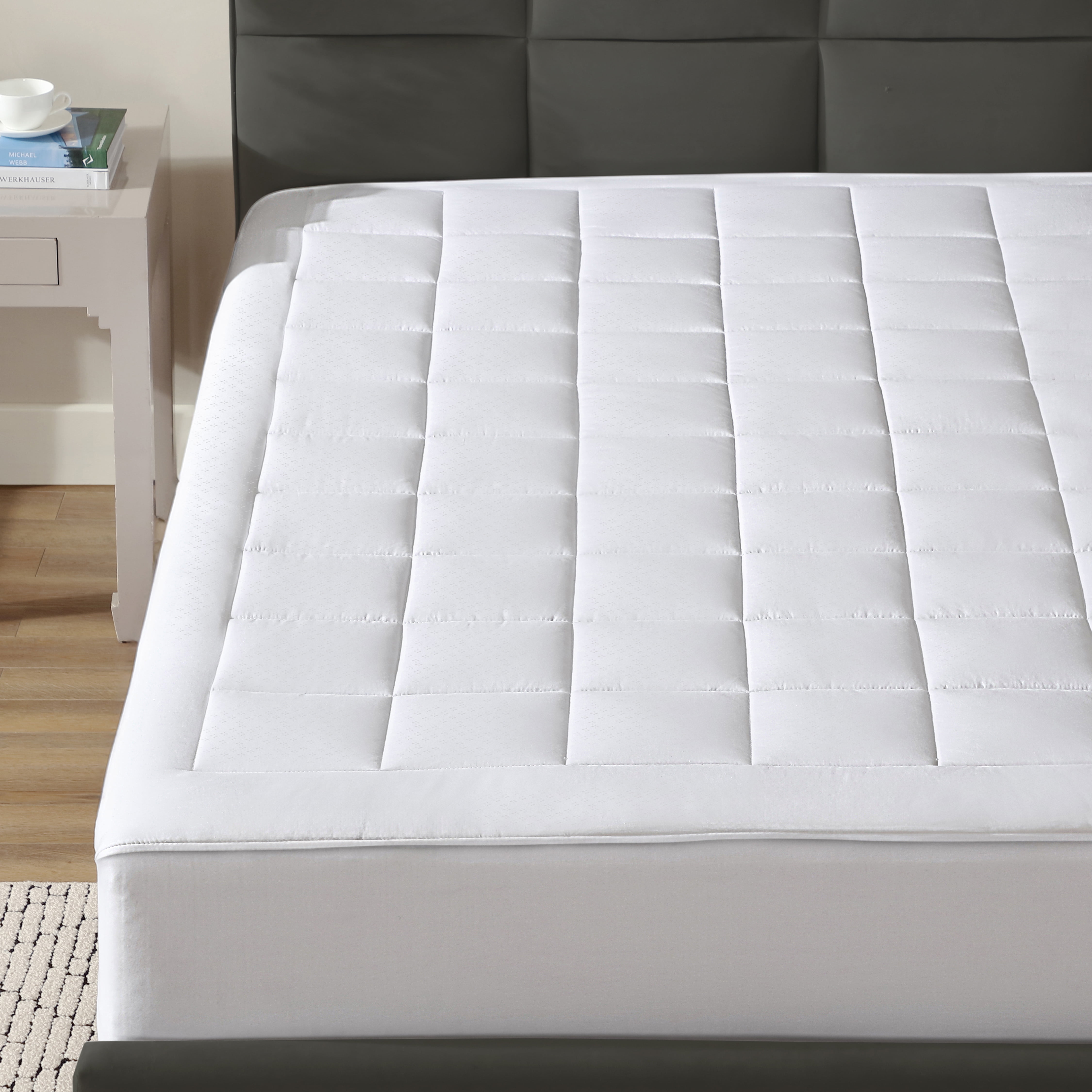 Ultra-Plush White Cotton Top Full XL Mattress Pad