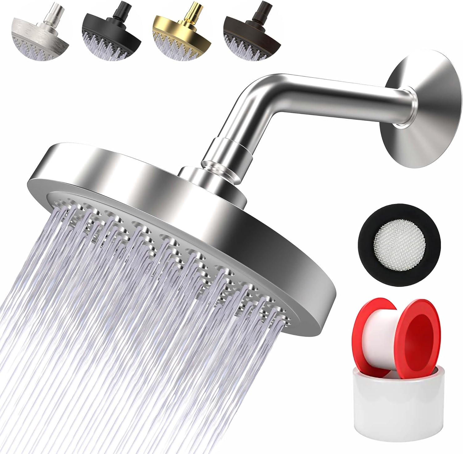 CIRCLESPLASH Shower Head High Pressure Rain Booster Anti Clog Self