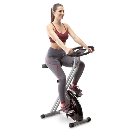 CIRCUIT FITNESS Folding Upright Exercise Bike with Adjustable Resistance AMZ-150BK