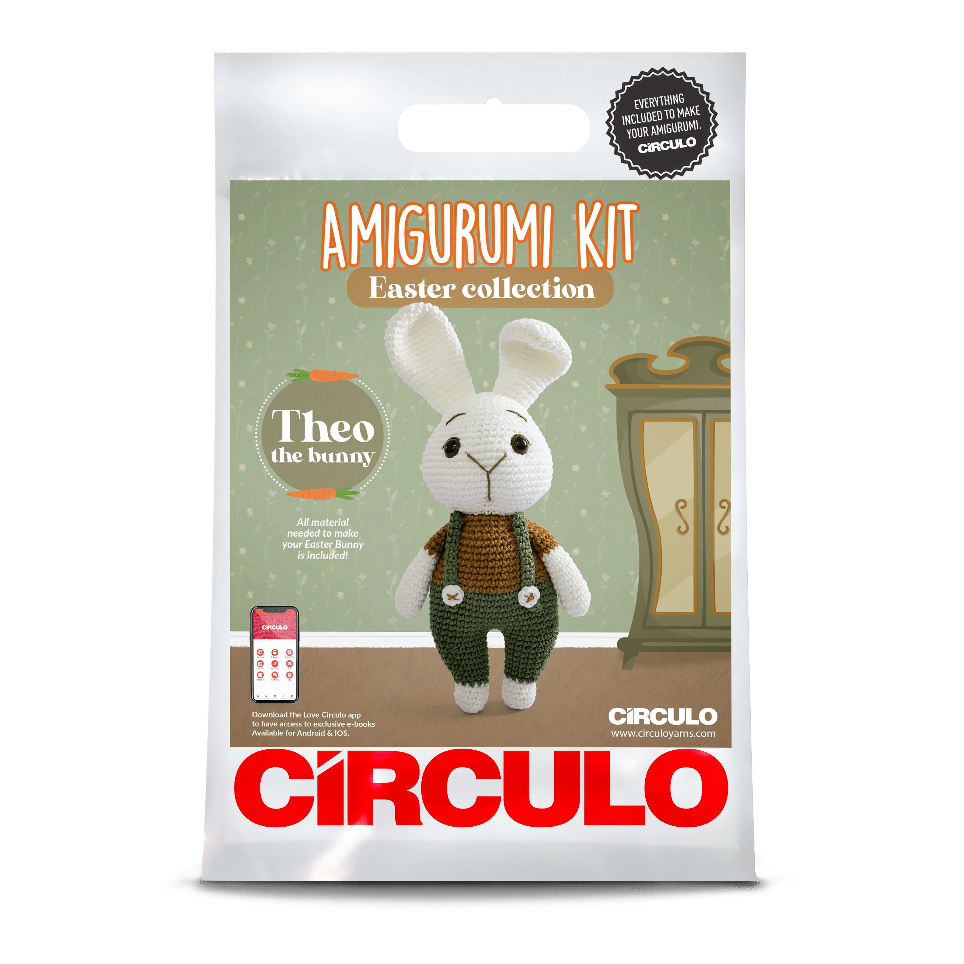 CIRCULO Amigurumi Crochet Kit Bunny All Included, Easy Instructions