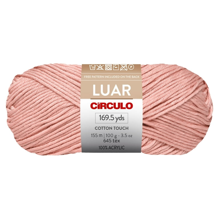CIRCULO Luar Yarn, 100% Acrylic - Yarn for Crocheting and Knitting - Soft  Yarn, Cotton Touch - Fingering Weight Yarn, 169.5 yds, 3.5 oz - Color 3436  - Mousse 