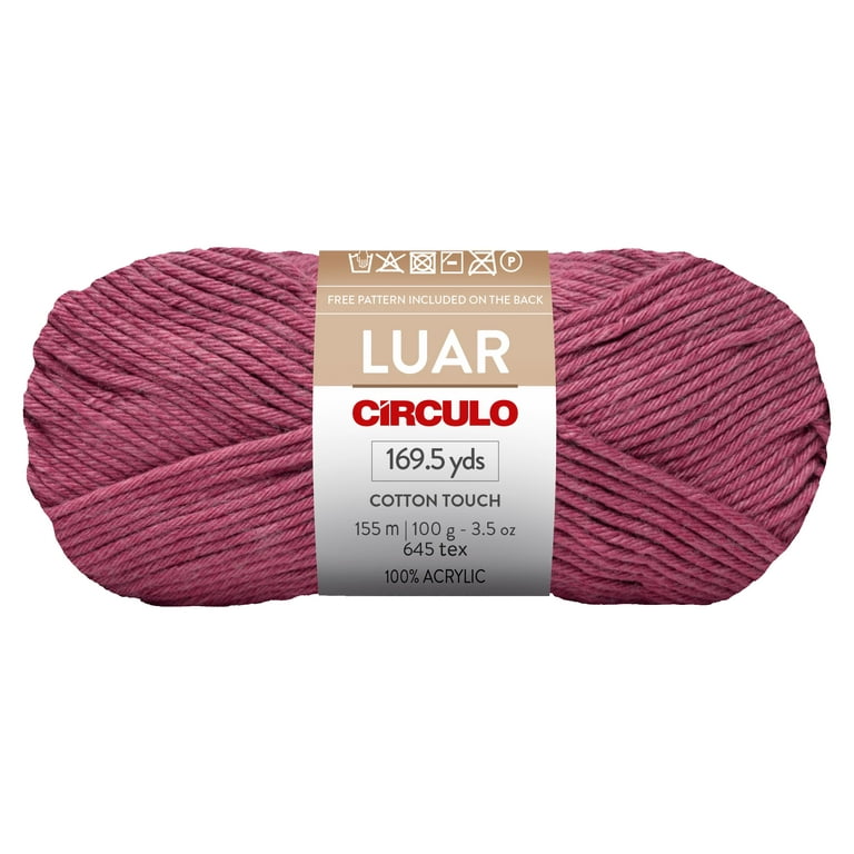 CIRCULO Luar Yarn, 100% Acrylic - Yarn for Crocheting and Knitting - Soft  Yarn, Cotton Touch - Fingering Weight Yarn, 169.5 yds, 3.5 oz - Color 6489  - Lambada 