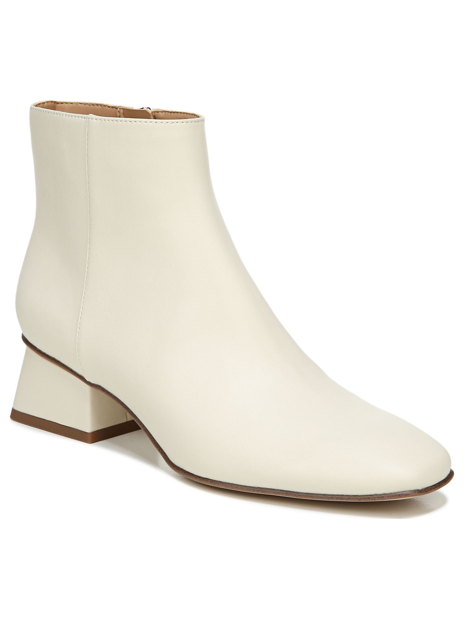 INC Womens White Cushioned Dasha Square Toe Block Heel Zip-Up Dress Booties M main image 1
