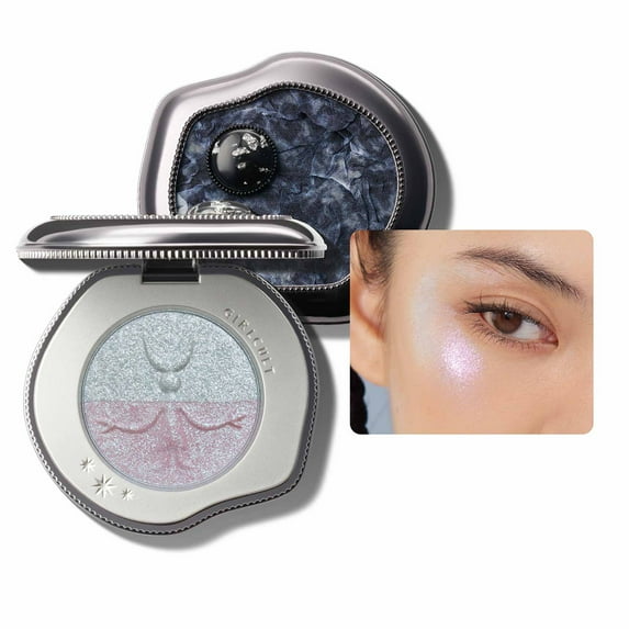 GIRLCULT Emotion Highlighter, Buildable Highlight Blush for Natural Glow, Dual-Tone Highlighter Palette