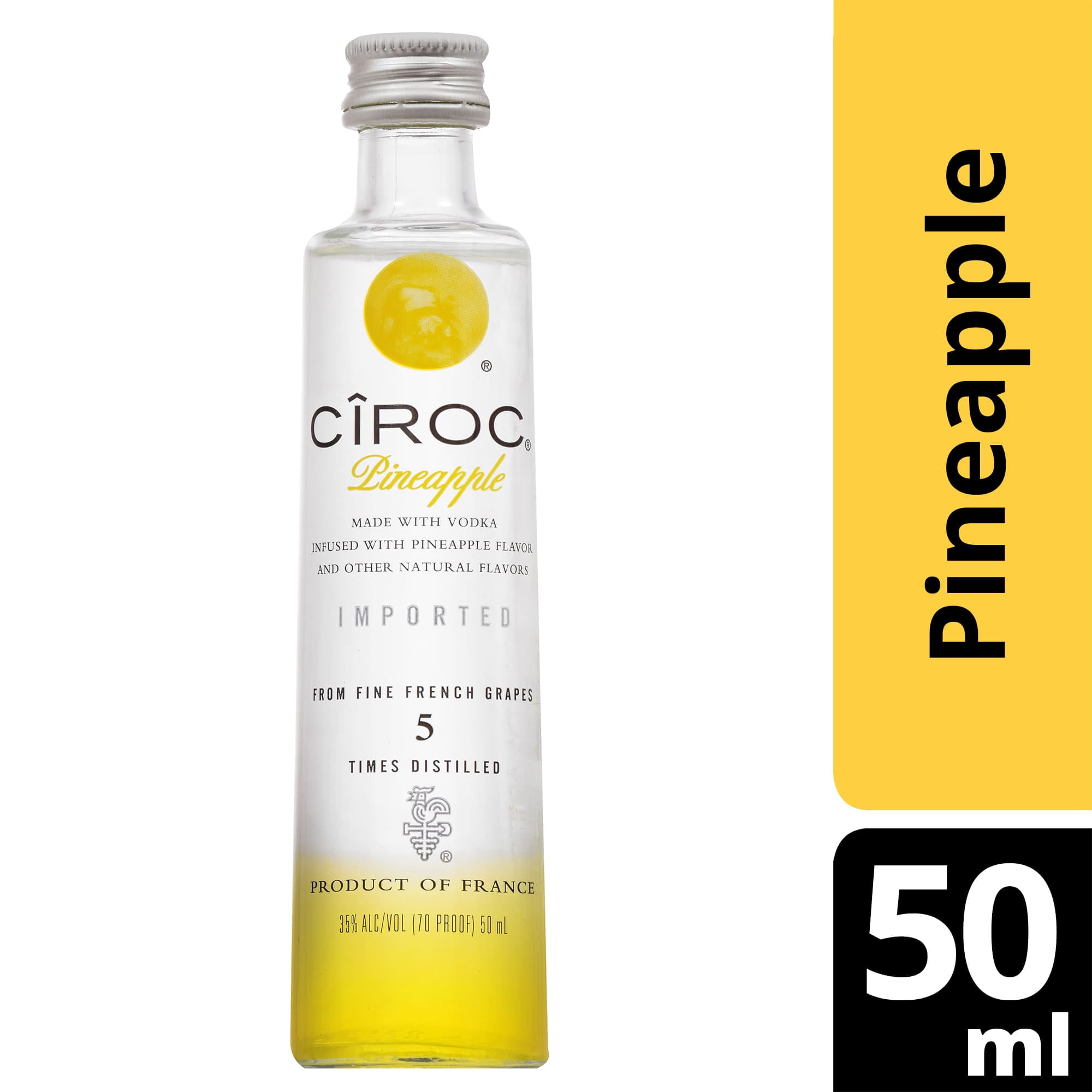 blive imponeret Skur omdrejningspunkt CIROC Pineapple, 50 mL (Made with Vodka Infused with Natural Flavors), 35%  ABV - Walmart.com
