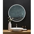 thumbnail image 1 of CIRQUE 30 in. Round LED Black Framed Mirror with Bluetooth, Defogger, and Digital Display, 1 of 6