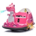 thumbnail image 1 of CIRUI 12V Kids Remote Control Bumper Car, 12V Electric Toy Car, Suitable for Toddlers, Dinosaur Design, Water Spray Light, Large Size Seat, Music, Gift for 2-5 Years Old Boys&Girls, Pink, 1 of 10