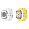 thumbnail image 1 of CIRUTVAL 2/3/4Pack Ocean Band For Apple Watch Ultra Bands 49mm 45mm 44mm 42mm 38mm 40mm 41mm, Adjustment Soft Silicone Sport Strap Replacement Band For iWatch Series Ultra 8 7 6 5 4 3 2 1 SE Women Men, 1 of 8