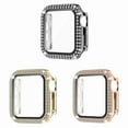 thumbnail image 1 of CIRUTVAL 2/3Pack Glass+Bling Case For Apple Watch  44mm 40mm 42mm 38mm Cover, Crystal Diamond iWatch Protector Case Slim PC Anti-Scratch Bumper Frame Protective Cover For iWatch Series SE/6/5/4/3/2/1, 1 of 9