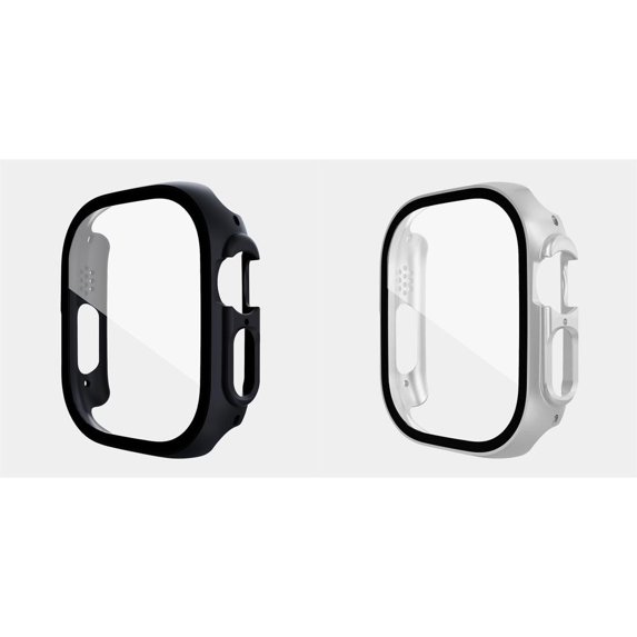 CIRUTVAL 2/3Pack Hard PC Case For Apple Watch Ultra 49mm Covers,Protective Case with Tempered Glass Screen Protector Full Coverage Bumper Shockproof Protective Cover For iWatch Ultra 49mm Men Women