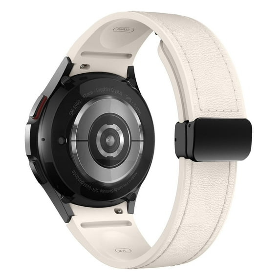 CIRUTVAL 20mm Leather Band Compatible with Samsung Galaxy Watch 6 5 4 44mm 40mm, 6 Classic 47/43mm, 5 Pro 45mm, 4 Classic 46/42mm, No Gap 20mm Band with Magnetic Buckle for Women Men