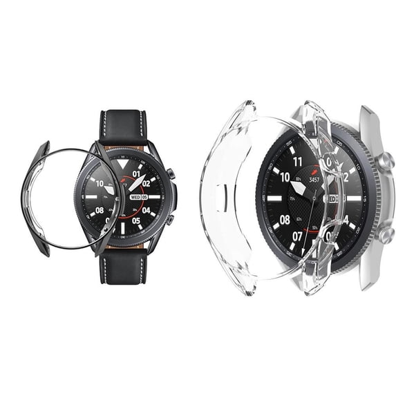 CIRUTVAL 2Pack TPU Full Edge Protection Case Cover For Samsung Galaxy watch 3 45mm 41mm Samrtwatch Soft Plated TPU Protective Shell bumper 41 45 mm Smartwatch Protector Cover Accessories For Men Women