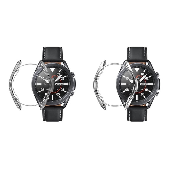 CIRUTVAL 2Pack TPU Full Edge Protection Case Cover For Samsung Galaxy watch 3 45mm 41mm Samrtwatch Soft Plated TPU Protective Shell bumper 41 45 mm Smartwatch Protector Cover Accessories For Men Women