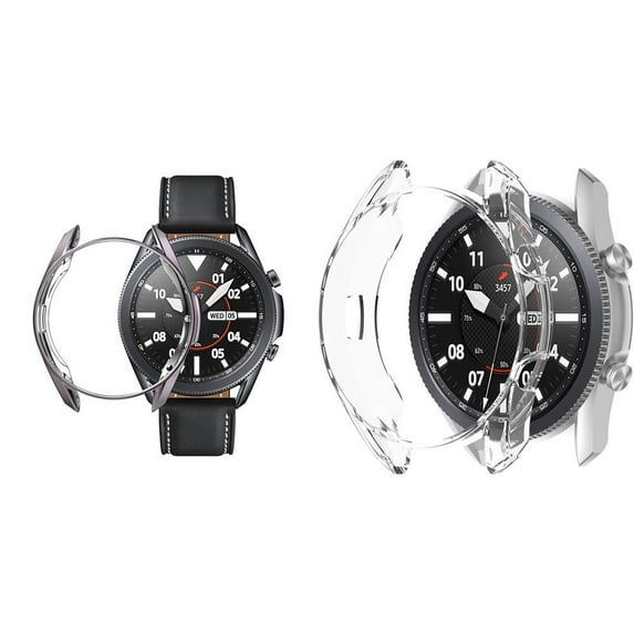 CIRUTVAL 2Pack TPU Full Edge Protection Case Cover For Samsung Galaxy watch 3 45mm 41mm Samrtwatch Soft Plated TPU Protective Shell bumper 41 45 mm Smartwatch Protector Cover Accessories For Men Women