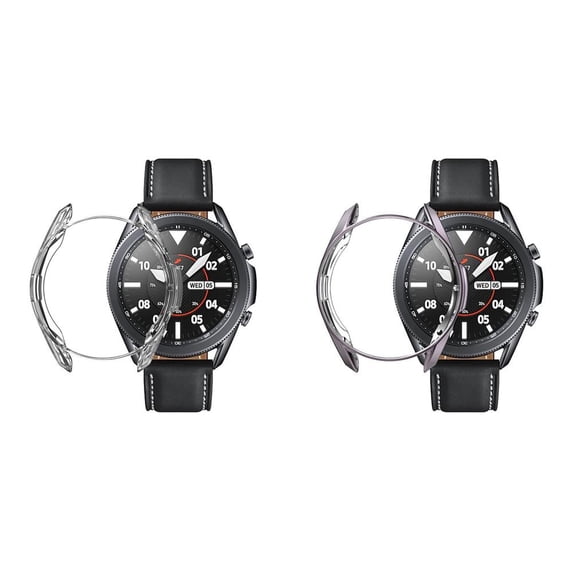 CIRUTVAL 2Pack TPU Full Edge Protection Case Cover For Samsung Galaxy watch 3 45mm 41mm Samrtwatch Soft Plated TPU Protective Shell bumper 41 45 mm Smartwatch Protector Cover Accessories For Men Women