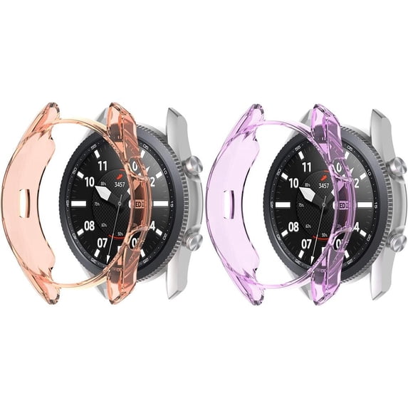 CIRUTVAL 2Pack TPU Full Edge Protection Case Cover For Samsung Galaxy watch 3 45mm 41mm Samrtwatch Soft Plated TPU Protective Shell bumper 41 45 mm Smartwatch Protector Cover Accessories For Men Women