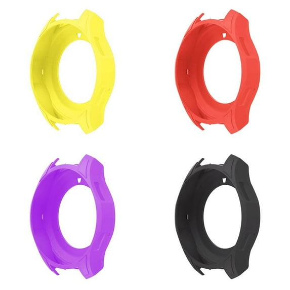 CIRUTVAL 4Pack Soft Silicone Protective Case Cover Compatible with Samsung Gear S3 Frontier 22mm R760 Smartwatch Accessories Colorful Shock-Proof rubber frame Protector Cover Case Shell For Men Women