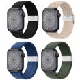 thumbnail image 1 of CIRUTVAL 4Pack Stretchy Braided Solo Loop for Apple Watch Bands 45mm 44mm 41mm 40mm 38mm 42mm 49mm Women Men, Adjustable Elastic Sport Loop Nylon Wristbands for iWatch Series Ultra 8 7 SE 6 5 4 3 2 1, 1 of 12