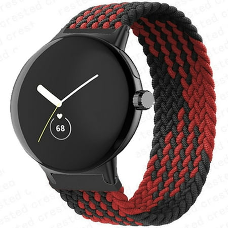 CIRUTVAL Braided Bands Solo Loop Compatible with Google Pixel Watch/Pixel Watch 2, Stretchy Nylon Elastic Straps for Google Pixel Watch Wristbands Women Men