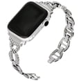 thumbnail image 1 of CIRUTVAL Compatible with Apple Watch Band 41mm 40mm 38mm 49mm 45mm 44mm 42mm Women Shiny Bling Metal Stainless Steel Wristbands Slim Diamonds Stylish Strap for iWatch Series 9 8 7 6 5 4 3 2 1 SE Ultra, 1 of 12