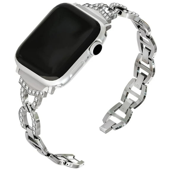 CIRUTVAL Compatible with Apple Watch Band 41mm 40mm 38mm 49mm 45mm 44mm 42mm Women Shiny Bling Metal Stainless Steel Wristbands Slim Diamonds Stylish Strap for iWatch Series 9 8 7 6 5 4 3 2 1 SE Ultra