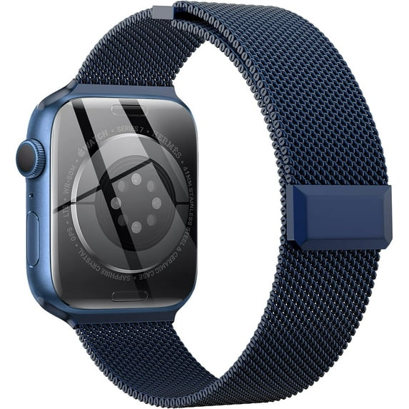 CIRUTVAL Compatible with Apple Watch Band 42mm 44mm 45mm 49mm 38mm 40mm 41mm,Stainless Steel Mesh Loop Magnetic Clasp for iWatch Ultra Series 9 8 SE 7 6 5 4 3 2 Women Men