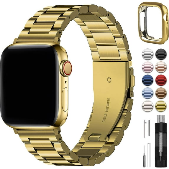 CIRUTVAL Compatible Apple Watch Bands and case iWatch Bands 49mm 45mm 44mm 42mm 41mm 40mm 38mm, Stainless Steel iWatch Band with Case for iWatch Series 9 8 7 6 5 4 3 2 1 SE Ultra