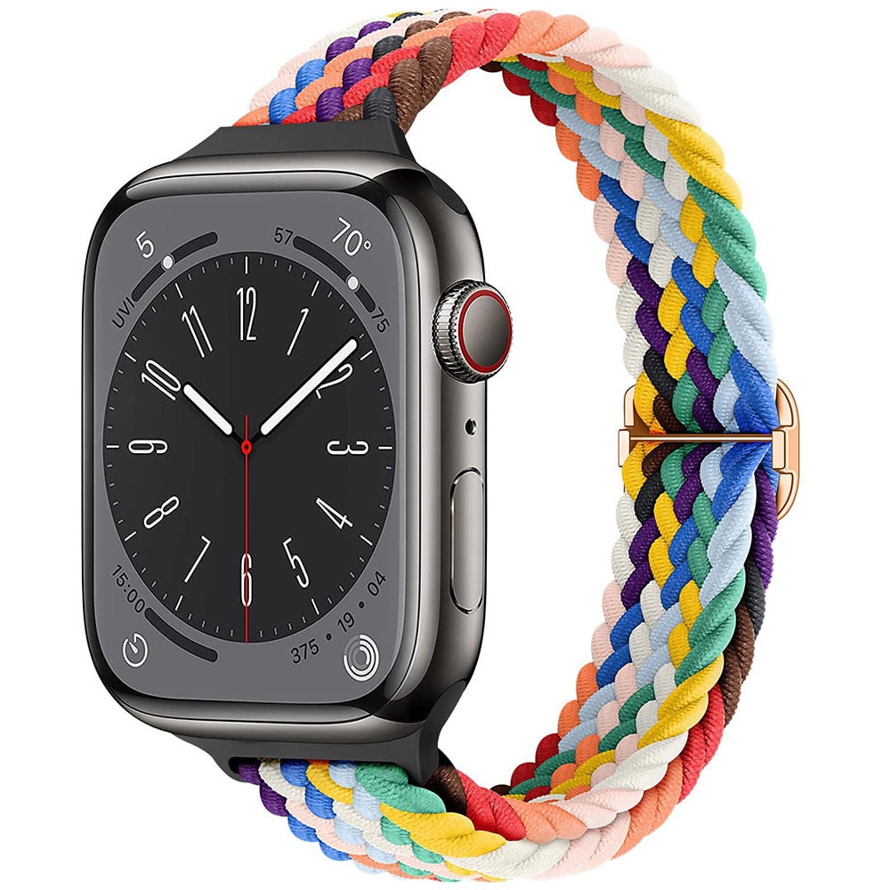 CIRUTVAL Stretchy Slim Braided Solo Loop Bands Compatible with Apple ...
