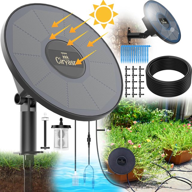 CIRYASR Solar Drip Irrigation System, Automatic Watering System with