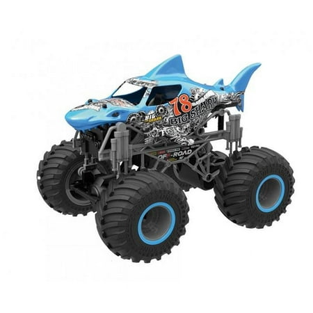 CIS-Associates 333-19164B-B 1-16 Scale Big Wheel Toy Truck with Shark Body, Blue