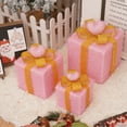 thumbnail image 1 of CISIL & Christmas Lighted Gift Boxes: Set of 3 Light Up Presents Christmas Decoration for Indoor Xmas Tree Outdoor Yard Holiday, Battery Operated Gift Boxes Pink heart, 1 of 8