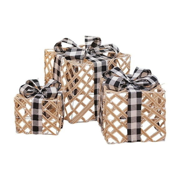 CISIL Christmas Lights Gift Box Decoration 3-Piece Set