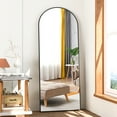 "CISTEROMAN 64"" x 21"" Full Length Arched Mirror, Black Standing