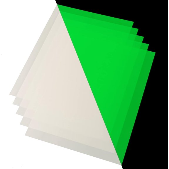 CISinks 5 Sheets A4 Glow in the Dark Printable Photoluminescent Paper Rechargeable Luminous Film for Inkjet Printers, Safety Signs, Crafts, DIY Art Projects, 170 Micron, Non-Adhesive 8.27" x 11.7"