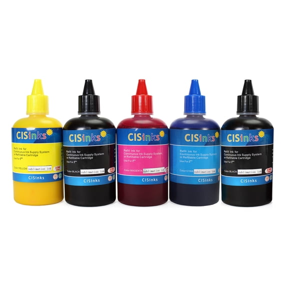 CISinks T125 Sublimation Refill Ink Bottles alternative for WF520 C120 310