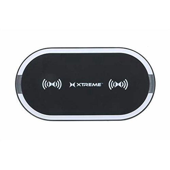 Xtreme Digital Lifestyle Accessories Dual 10W QI Wireless Charging Pad Compatible w/iOS & Android Fast Charging Black XWC81013BLK