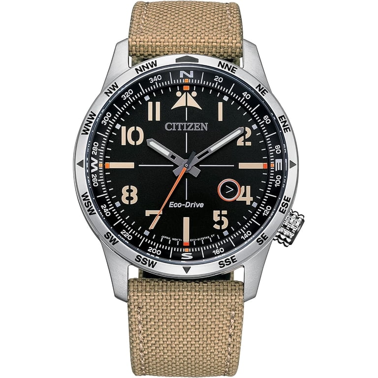 CITIZEN BM7550-01E WEEKENDER AVION FIELD BLACK DIAL KHAKI NYLON