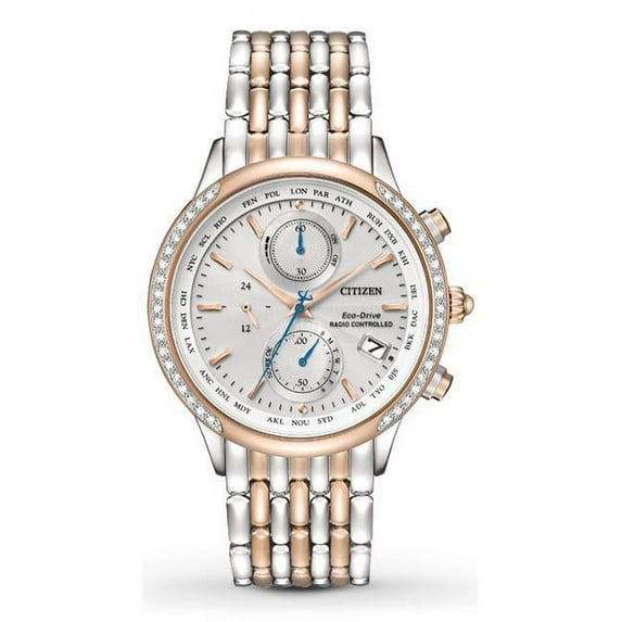 CITIZEN Women's Eco-Drive World Chronograph A-T Atomic Watch FC5006-55A