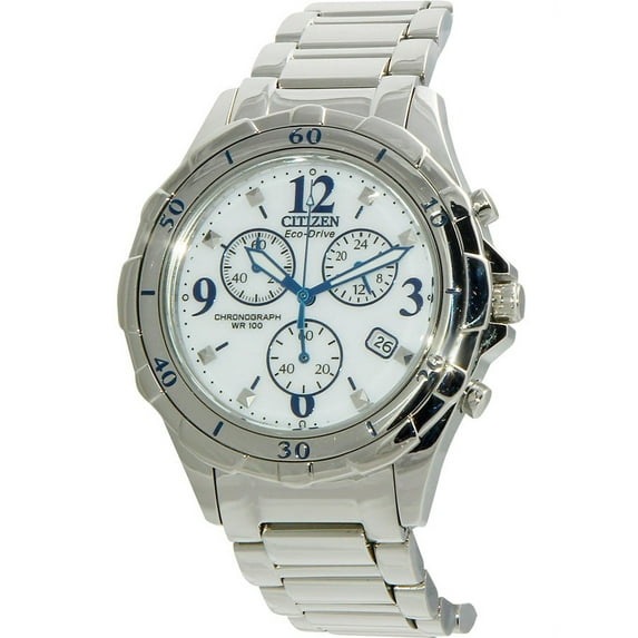 CITIZEN Women's FB1350-58A 40 mm Chronograph Analog Japanese Quartz Silver Watch